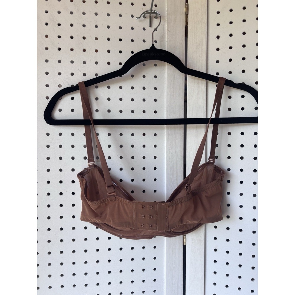 SKIMS Ultra Fine Mesh Underwire Bra Brown Women's 34DD Adjustable Straps - Picture 4 of 10